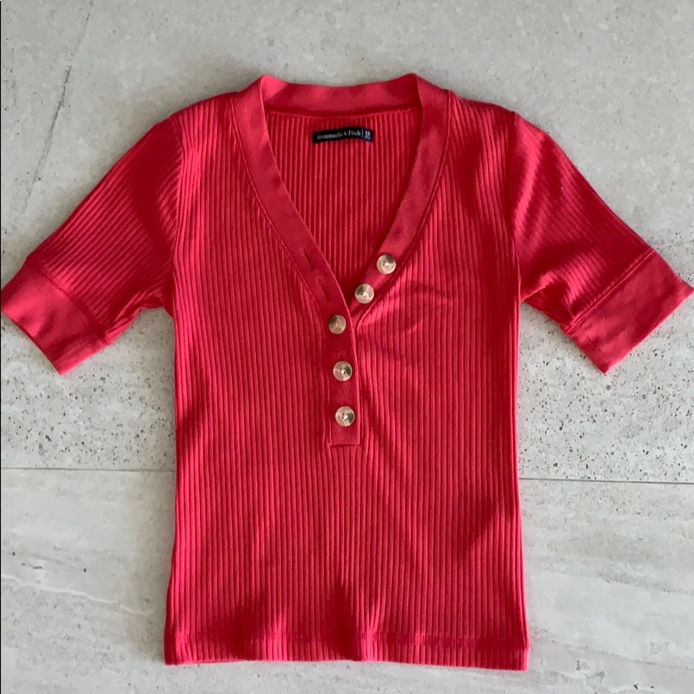 New Abercrombie & Fitch 3/4 sleeve fuschia top